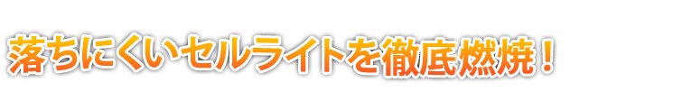 落ちにくいセルライトを徹底分解&燃焼 !
