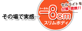 その場で実感…トータル−8cmスリムボディ セルライトを分解・燃焼!!