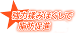 強力揉みほぐしで
脂肪分解促進