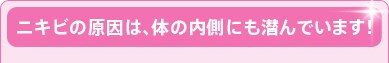 ニキビの原因は、体の内側にも潜んでいます!
