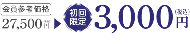 会員参考価格 27,500円（税込）→初回限定 3,000円（税込）