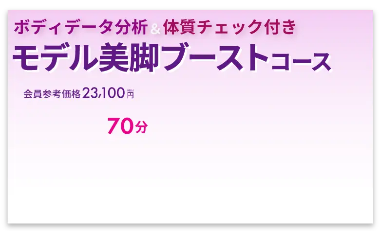 モデル美脚ブーストコース 会員参考価格 23,100円（税込）