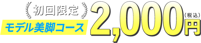 初回限定 70分 モデル美脚コース 2,000円（税込）