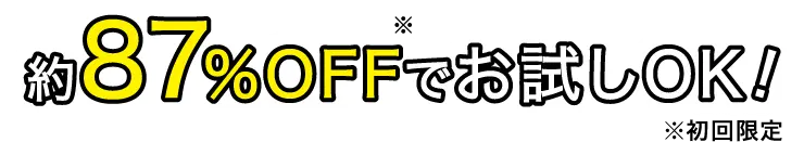 約87%OFF※でお試しOK！ ※初回限定