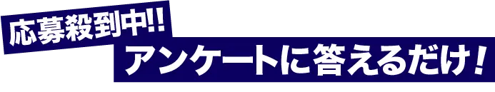 応募殺到中！！アンケートに答えるだけ！