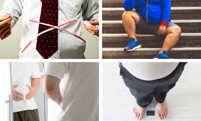 ポッコリしたお腹周りや浮き輪肉