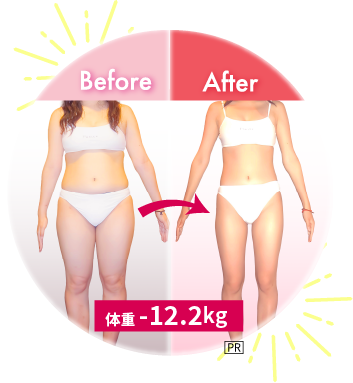 Before After 例 体重12kg減！