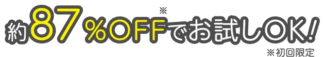 約87%OFF※でお試しOK！ ※初回限定