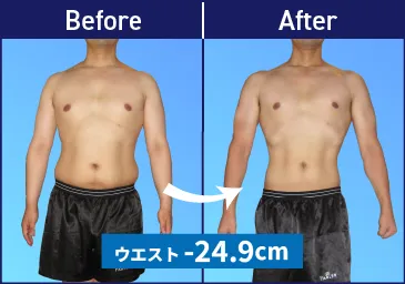 Before After 例 ウエスト マイナス24.9cm！