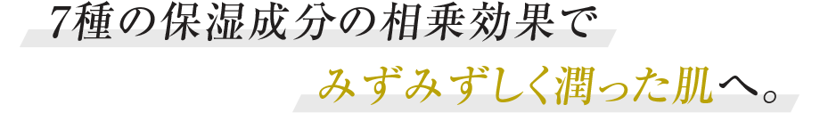 7種の保湿成分の相乗効果でみずみずしく潤った肌へ。