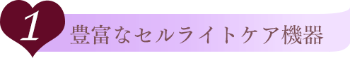1.豊富なセルライトケア機器