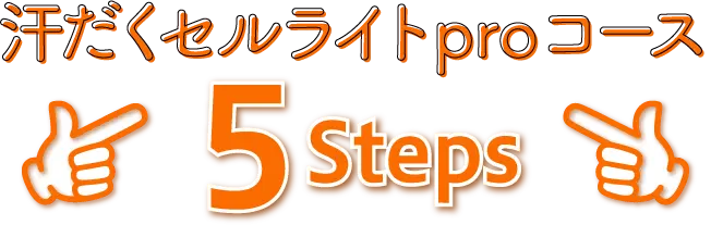 汗だくセルライトproコースの 5Steps