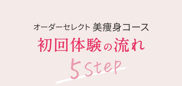オーダーセレクト美痩身コース 初回体験の流れ 5Step
