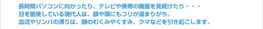 �����ԃp�\�R���Ɍ���������A�e���r��g�т̉�ʂ�����������E�E�E�ڂ����g���Ă��錻��l�́A��⓪�ɂ��R�������܂肪���B�����⃊���p�̑؂�́A��̂ނ��݂₭���݁A�N�}�Ȃǂ������N�����܂��B