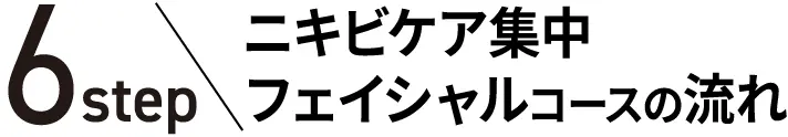 6Step ニキビケア集中フェイシャルコースの流れ